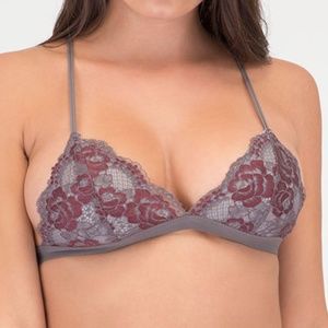 Floral Story Two-Tone Lace Bralette